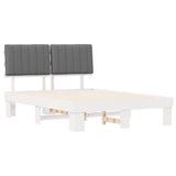 Bed Frame with Upholstered Headboard Light Grey 140 x 200 cm 877488