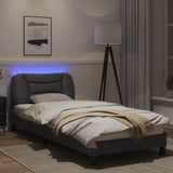 ZNTS Bed Frame with LED Lights Grey 80x200 cm Faux Leather 3213895