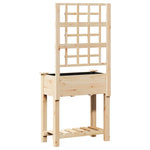 Garden Planter with Shelf Beige 71 x 38 x 152 cm Solid fir wood 42006570
