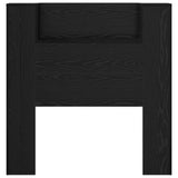 Storage Headboard with LED Black Oak Engineered Wood 3418646