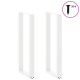 ZNTS Coffee Table Legs U-Shaped 2 pcs White 50x cm Steel 4013245