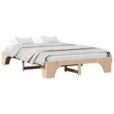 Bed Frame Natural 140 x 200 cm Solid Pine Wood 872944