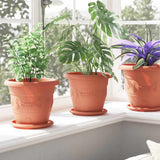 Round Flower Pot 24 pcs Brick Red 22 x 18 cm Plastic 42020289