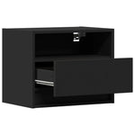 ZNTS Wall-mounted Bedside Cabinets with LED Lights 2 pcs Black 852064