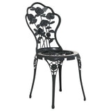 Bistro Set Black Cast Aluminium, Cast Iron Medium 317739