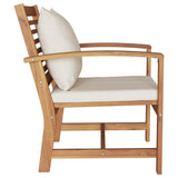 Chair 2 pcs Brown and Cream 65 x 60 x 76.5 cm Solid Teak Wood 42006405