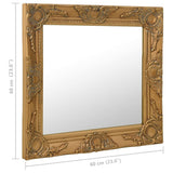 320333 Wall Mirror Baroque Style 60x60 cm Gold