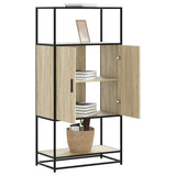 Highboard Sonoma Oak 68x35x139 cm Engineered Wood and Metal 849040