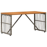 Outdoor Table Grey 80 x 40 x 40 cm Steel and Poly Rattan 42025147