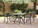 Garden Dining Set 5 pcs Bronze Aluminium 3334700