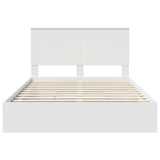 Storage Bed with Headboard White 140 x 200 cm Engineered Wood 3411201