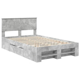 Bed Frame Concrete Grey 120 x 200 cm Engineered Wood 3408777