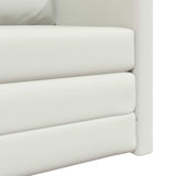 Folding Sofa Bed White 74 x 77 x 81 cm Faux Leather 42030493