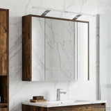 Bathroom Mirror Cabinet Smoked Oak 73.5 x 16 x 62.5 cm 889179