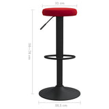 Bar Stools 2 pcs Wine Red Velvet 333149