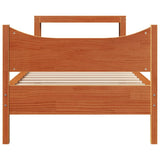 Bed Frame with Headboard Wax Brown 75x190 cm Small Single Solid Wood Pine 3306329