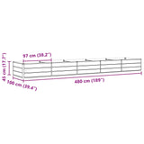 Planter Ivory 480 x 100 x 45 cm Galvanised Steel 42018121