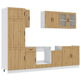 ZNTS 8 Piece Kitchen Cabinet Set Kalmar Artisan Oak Engineered Wood 3314810