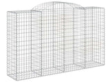 Arched Gabion Baskets 8 pcs 200x50x160/180 cm Galvanised Iron 3146389
