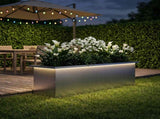 Garden Planter with LED Silver 30 x 100 x 30 cm 8008122