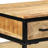 Writing Desk with Shelf Brown 100 x 50 x 75 cm Solid Mango Wood 374086