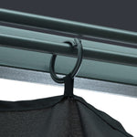 ZNTS Gazebo with Curtain&LED String Lights 3x3 m Anthracite Aluminium 3070333