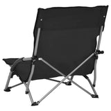 Folding Chairs 2 pcs Black Fabric 312489