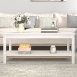 Coffee Table White 110x55x45 cm Solid Wood Pine 822273