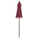 Garden Parasol with Wooden Pole Bordeaux Red 196x231 cm 363163