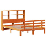 Bookcase Bed without Mattress Wax Brown 120x200cm Solid Wood Pine 3322774