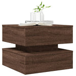 ZNTS Coffee Table with LED Lights Brown Oak 50x50x40 cm 839860