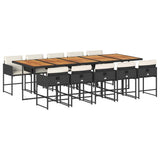 Garden Dining Set Black and brown 3211299