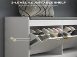 Shoe Storage with Seat, Upholstered Entryway Bench, Shoe Bench with 2 Flip Drawers and 2 Vents for 8 T3398P344379
