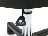 Round Shape Plastic Adjustable Salon Stool with Back Black 42012977