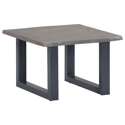 Coffee Table with Live Edges Grey 60x60x40 cm Solid Acacia Wood 247827