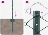 Chainlink Fence with Post 10 x 0.6 m PVC-Coated Steel Green 3336238