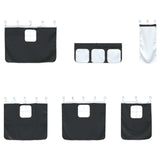 Kids'Loft Bed Frame with Curtains White and Black 90 x 200 cm 42020811
