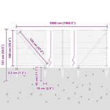 Welded Wire Fence with Spikes 50 x 1 m PVC-Coated Steel 3353274
