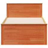 Bed Frame without Mattress with Headboard Wax Brown 100x200 cm Solid Wood Pine 3308773