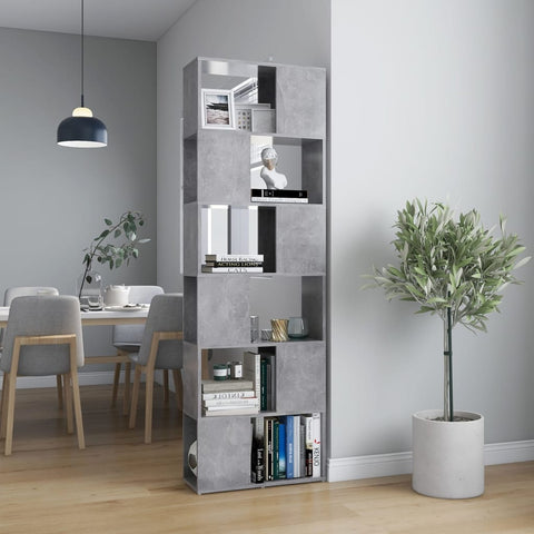 Book Cabinet Room Divider Concrete Grey 60x24x186 cm Engineered Wood 809102