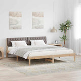 Bed frame Brown and taupe 180 x 200 cm Solid pine wood 3394346