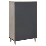 Highboard Grey and Gold 60 x 33 x 100 cm Solid Mango Wood 4018802