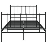 Bed Frame without Mattress Black Metal 120x200 cm 324952