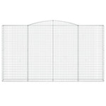 Arched Gabion Baskets 5 pcs 400x30x220/240 cm Galvanised Iron 3146947