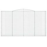 Arched Gabion Baskets 4 pcs 400x30x220/240 cm Galvanised Iron 3146946