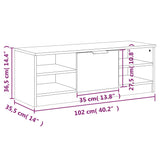 TV Cabinet White 102x35.5x36.5 cm Engineered Wood 811367