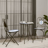 Mosaic Bistro Table Blue and White 50x70 cm Ceramic 4003399