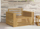 Outdoor Sofa Set Solid Acacia Wood White 3439101