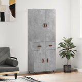 Highboard Concrete Grey 69,5x34x180 cm Engineered Wood 3198125