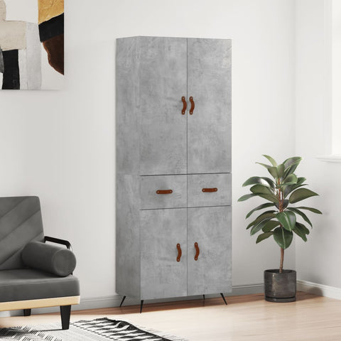 Highboard Concrete Grey 69.5x34x180 cm Engineered Wood 3198125